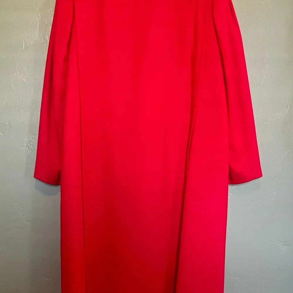Vintage 100% Wool Red Long Women’s Coat - Picture 4 of 9
